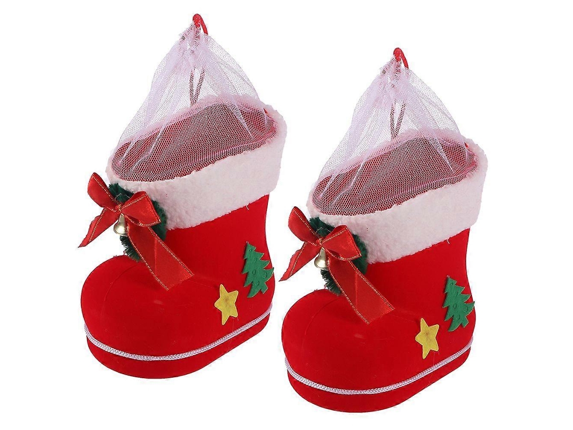 2 Meias De Natal Com Pingente Decorativo, Botas De Doces, Sacolas De Presente Olysi Shop (botas De Doces Grandes)