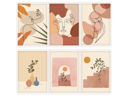 Arte De Línea Abstracto, Póster Minimalista De Arte Pared, Dibujo Mujer Cara Impermeable