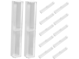 Conjunto de 12 Estojos para Canetas, Leves e Transparentes, em Plástico Branco, Ideais Armazenar Exibir Pequen
