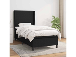 Vidaxl Cama Com Molas/colchão 80x200 Cm Tecido Preto