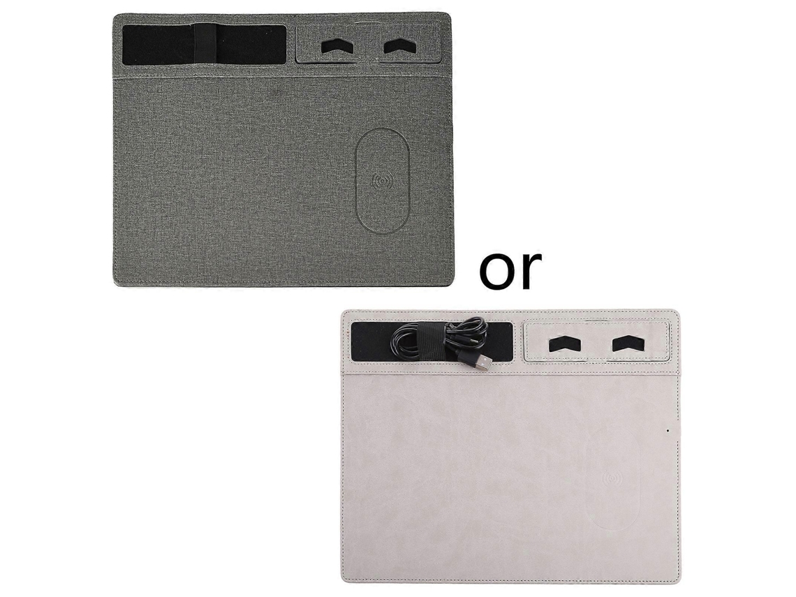 Mousepad Multifuncional Criativo Com Carregamento Sem Fio, Para Jogos E Uso No Escritório, Com Suporte Integrado Para Celular . Olysi Shop (cinza)
