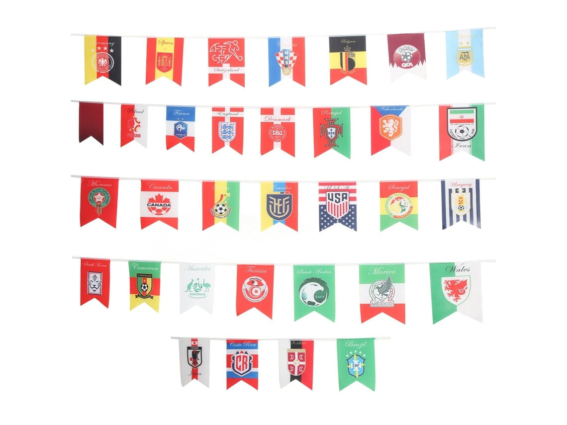Business bandeira de Equipe da Copa do Mundo 2022 32 Países Bandeira em Corda 20x28cm para Decoração com S/MARCA