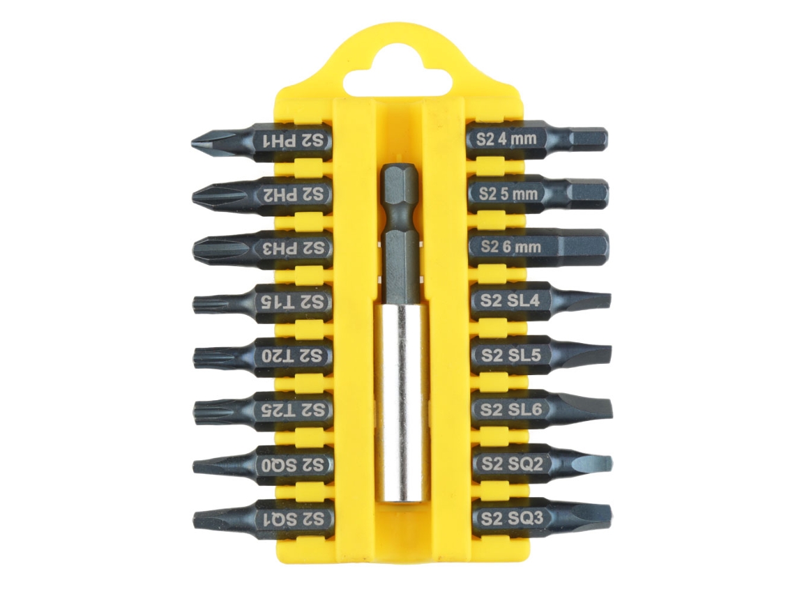Conjunto De 17 Bits De Parafusadeira Multifuncional Com Apoio De Shank S2 Slotted Magnético 60mm