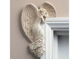 Escultura De Anjo Com Asas Para Moldura De Porta Esquerda E Direita Decoração De Parede