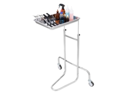 Carrinho de Laboratório Aço Inoxidável, Utilitário com Bandeja Única, Médico Móvel 2 Rodas Silenciosas, Rodante para Laboratórios, Clínicas, Hospitais