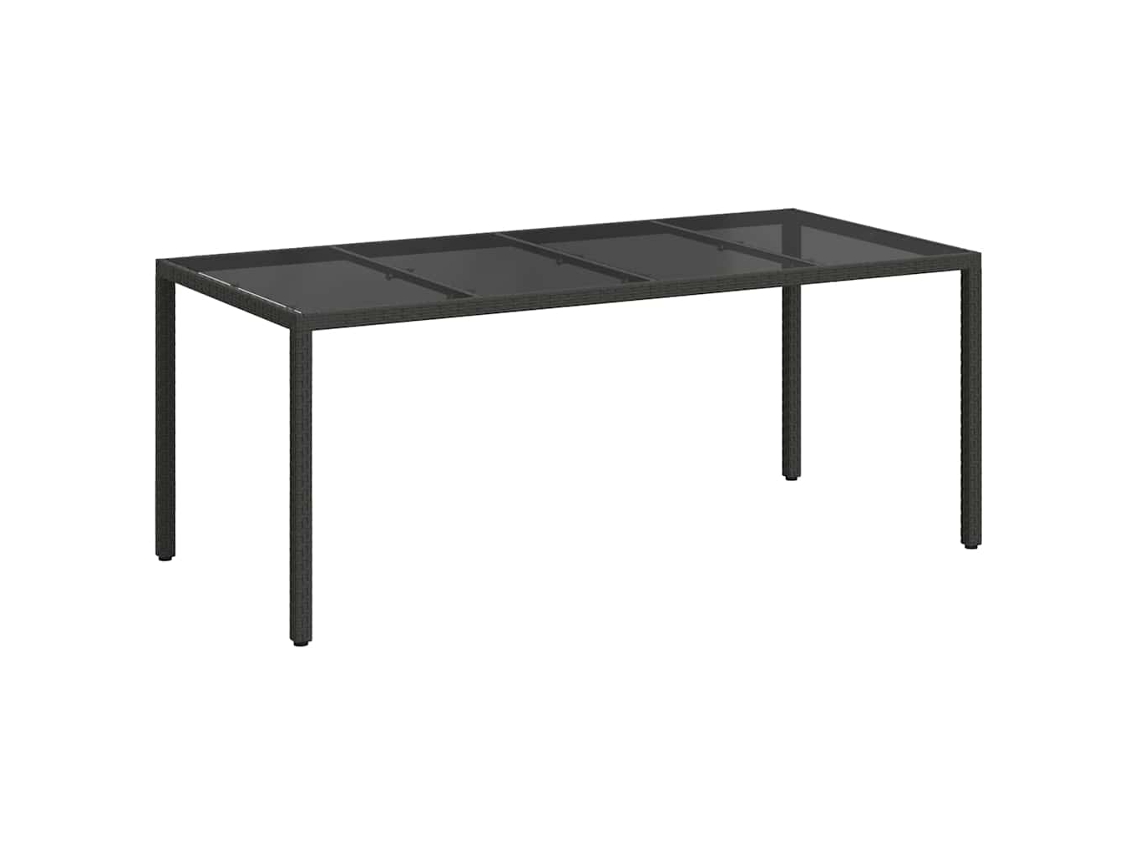 Mesa Jardim Preto 190 X 90 X 75 Cm Vime Pe MAISON EXCLUSIVE