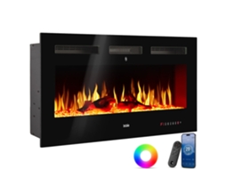 Lareira elétrica de parede, aquecimento eficiente, efeito decorativo 3D, preto TECTAKE | TECTAKE