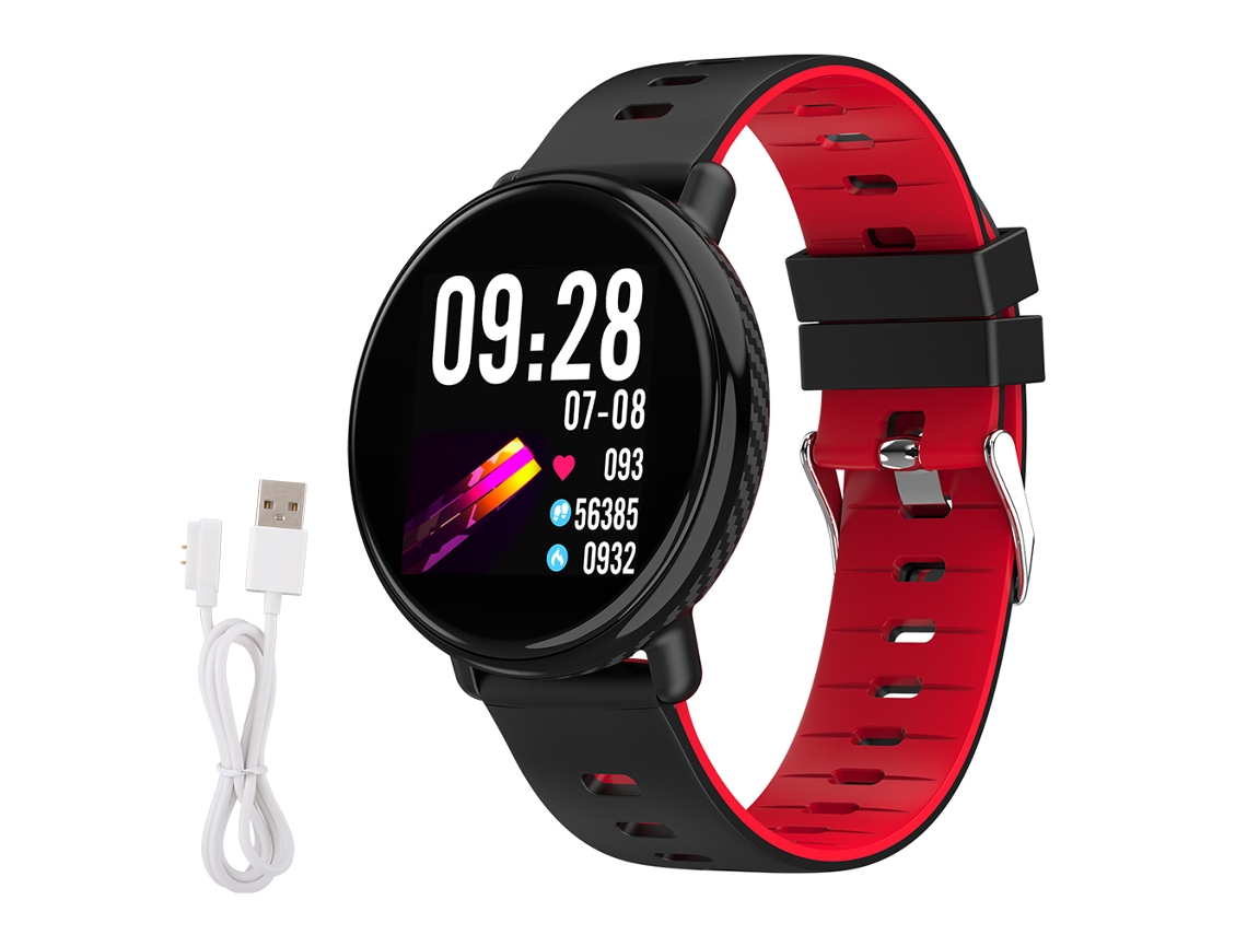 Relógio Inteligente K1 Com Monitor De Ritmo Cardíaco E Sono Ip68 À Prova D'água 1.3 Polegadas (preto Vermelho)