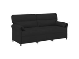 Sofá de 3 Lugares Preto 198 X 83 X 95 Cm Tecido SYFAX