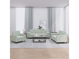 Vidaxl 3 Pcs Conjunto De Sofás Com Almofadas Veludo Cinzento-claro