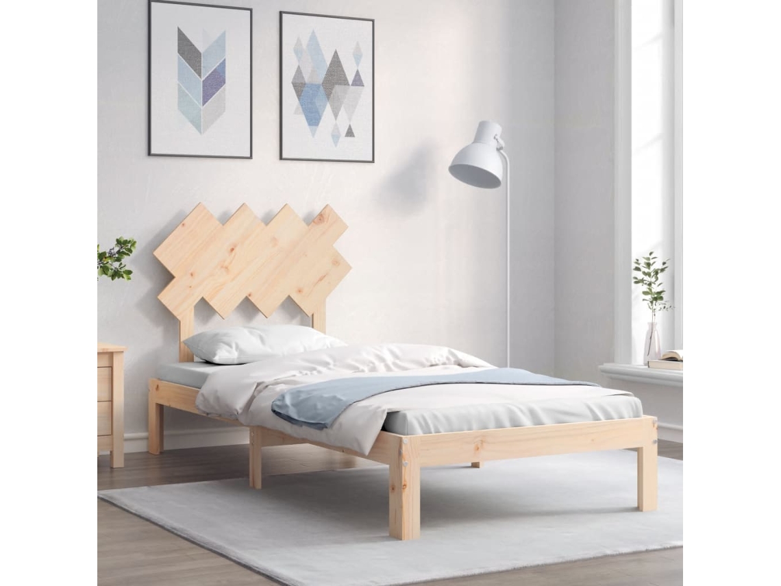 Vidaxl Cama Sem Colchão 90x200 Cm Madeira de Pinho Maciça