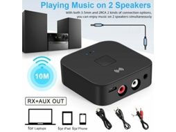Bluetooth 5.0 Rca Ou Receptor Com Entrada Auxiliar De 3,5 Mm Bluetooth