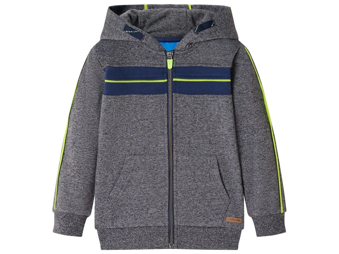 Sweatshirt Para Criança Com Capuz E Fecho Cinzento Mesclado 92