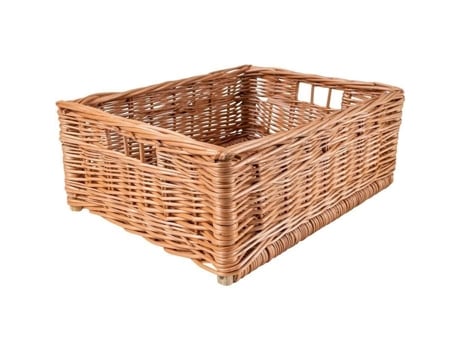 Cesto de Armazenamento de Vime Creative Home 40 X 30 X 16 Cm Marrom Palha Vime Fibra Natural Crehom Creative Home