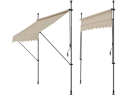 Toldo Articulado PRO.TEC Stem aço 200 x 120 x 220-309 cm cor areia