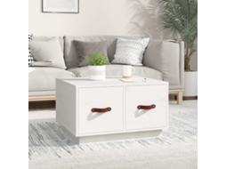 Vidaxl Mesa De Centro 60x53x35 Cm Pinho Maciço Branco