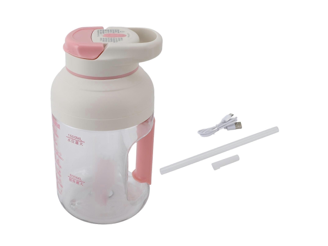 Lurelia Liquidificador Portátil Recarregável Usb, 1500ml, Para Smoothies, Rosa