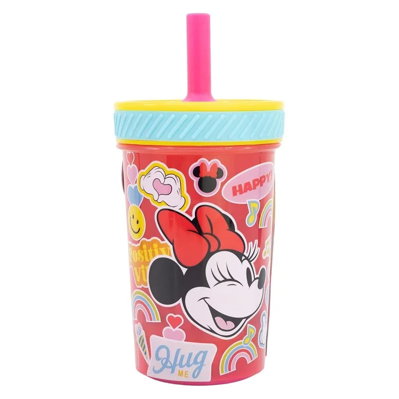 Vaso De Plástico Silicona Antivuelco Pajita Minnie Mouse 74487 Stor Más De 3 Añosp24stor