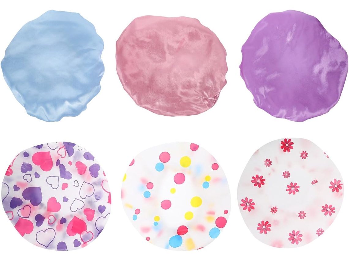 Conjunto De 6 Toucas Banho Femininas Alipis, Elásticas E Práticas Para Proteger Cabelos Longos Durante O Banho