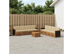 Vidaxl Conjunto De Sofás Para Exterior 9 Unid. Natural E Bege