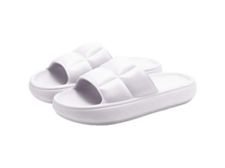 Chinelo de banheiro Fasst EVA aberto na frente, macio e antiderrapante, para homens e mulheres, branco.