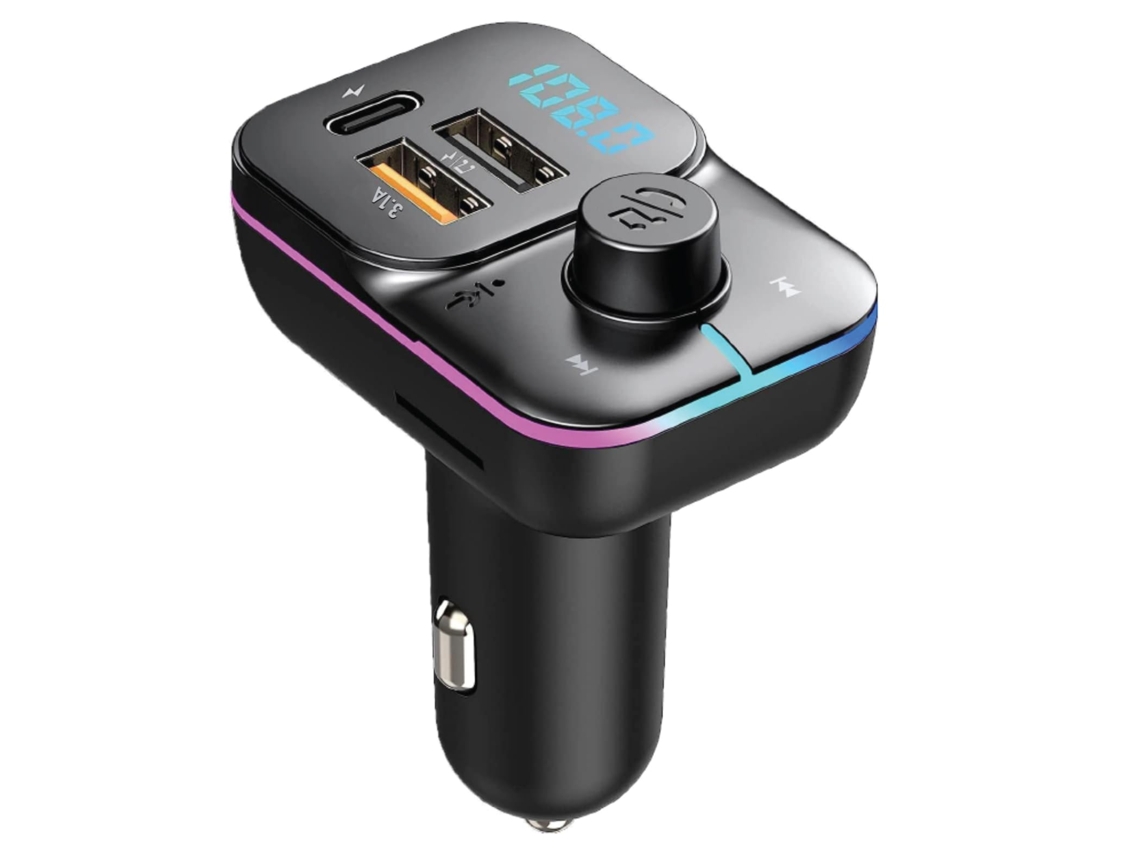 Transmissor Fm Bluetooth 5.0 Veicular, Usb-c, Carga Rápida, 20w, Mp3, Graves