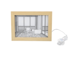 2026 pintura Decorativa com Luz Led 3 Modos de Luz para Sala de Estar Arte de Parede 12,6x9,1x1,2 Polegadas