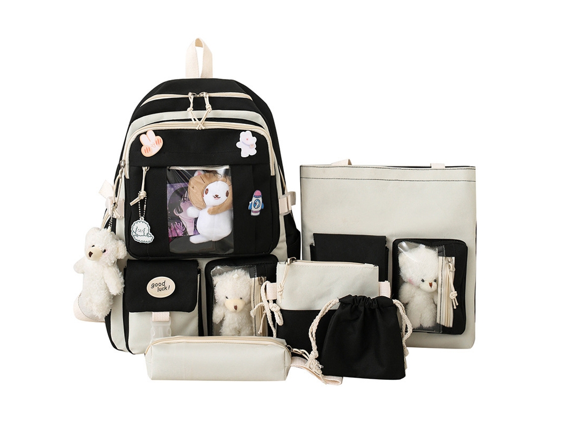 Conjunto de Mochila Infantil Fofa 5 Peças, Multifuncional para Meninas, Ideal para Crianças, Educativo, Durável STELASPLEN