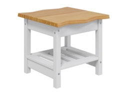 Conjunto 1 Mesa Lateral Vidaxl Branco Madeira De Pinho Maciça (50 X 50 X 45,5 Cm)