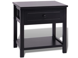 Bedside Cabinet, Bedside Cabinets Vidaxl Preto Madeira De Paulownia (n/a)