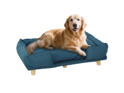 Sofá cama para cães até 30 kg, com almofada removível, 96x66x24 cm azul S/MARCA