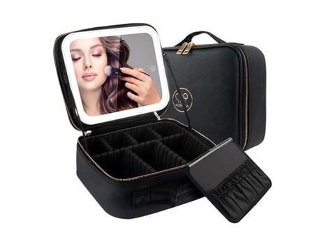 Bolsa De Maquilhagem De Viagem Impermeável, Luz Ajustável Glamania Preto Mormark