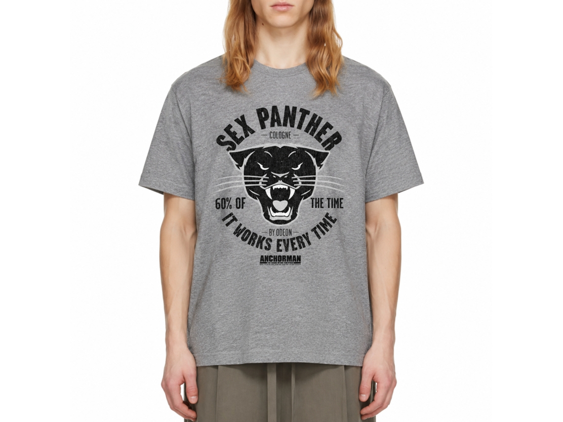 Rockinstone Anchorman Movie Sex Panther Heather Graphite Adult T-shirt Size:m