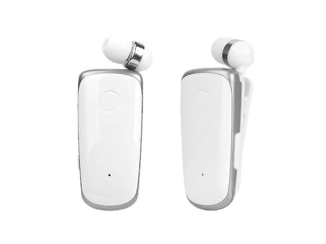 Fones de ouvido sem fio Bluetooth K39 com chip CSR DSP e alerta vibratório, clipe intra-auricular viva-voz Hengrongshen (branco)