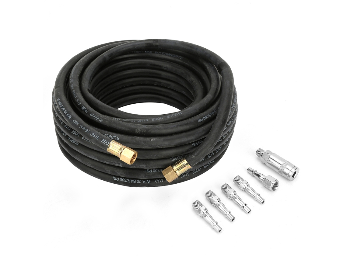 Kit De Adaptadores E Mangueira De 15m Laxiscreed Com 6 Conectores Pneumáticos Bspt