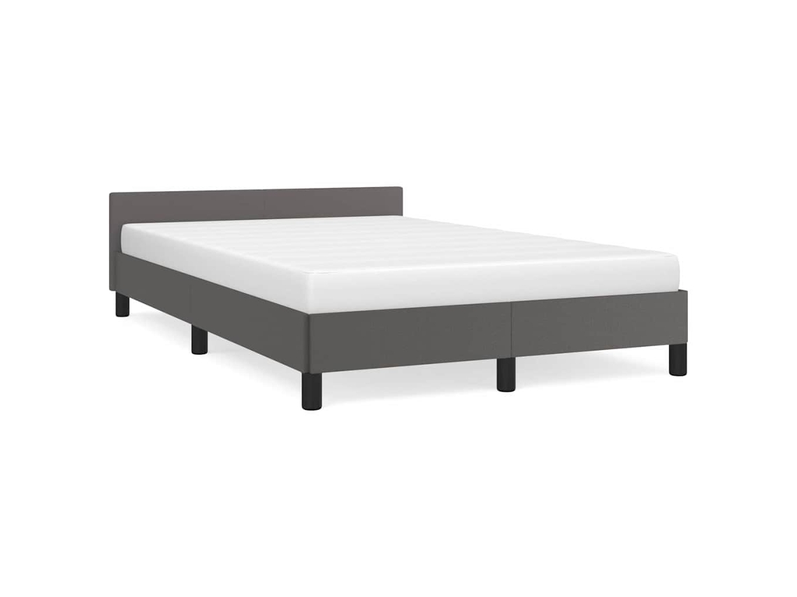 Bed Frame With Headboard, Bed Frames With Headboard Vidaxl Cinzeto Couro Artificial (120 X 200 Cm)