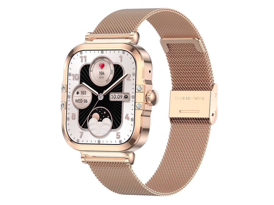 Smartwatch Feminino Tela Hd Amoled de 1,75'' Ouro YANYXR