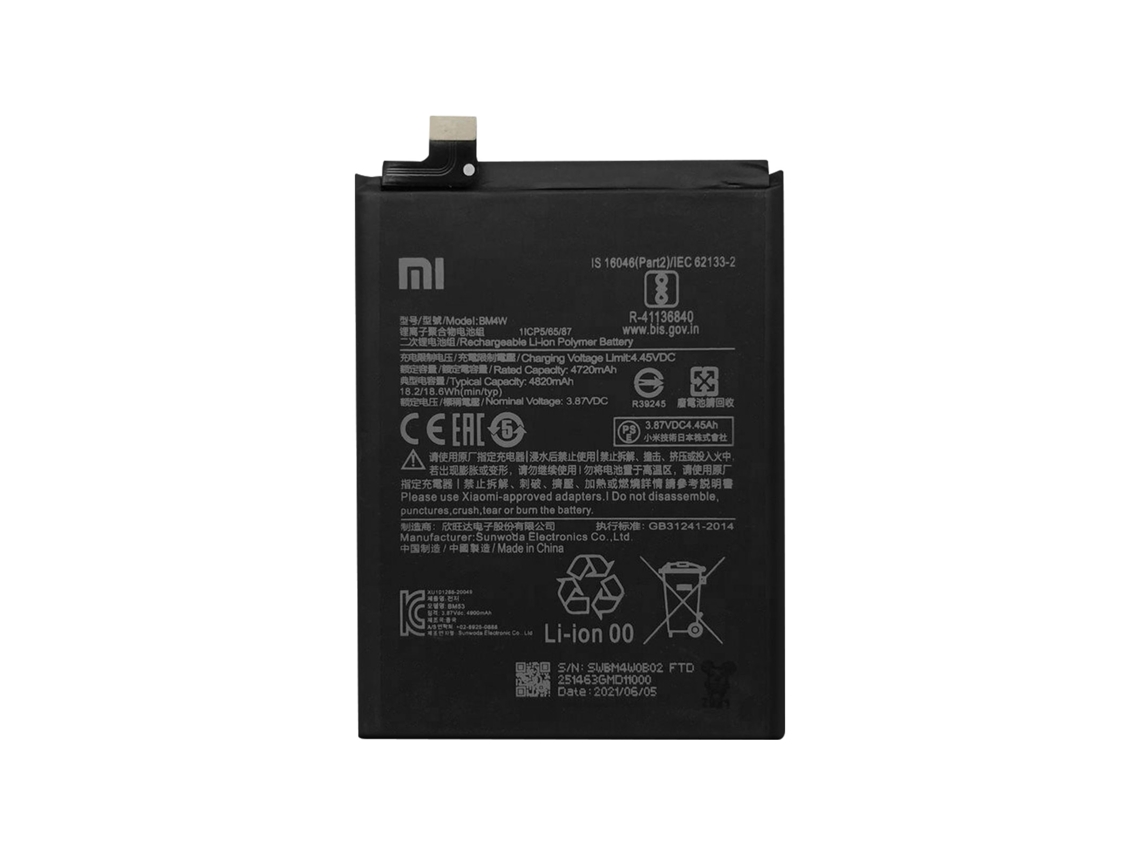 Bateria Interna Xiaomi Mi 10T Lite 5G 4720Mah Original Bm4W Preto CLAPPIO