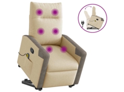 Stand Up Massage Recliner Chair, Stand Up Massage Recliner Chairs Vidaxl Creme Tecido