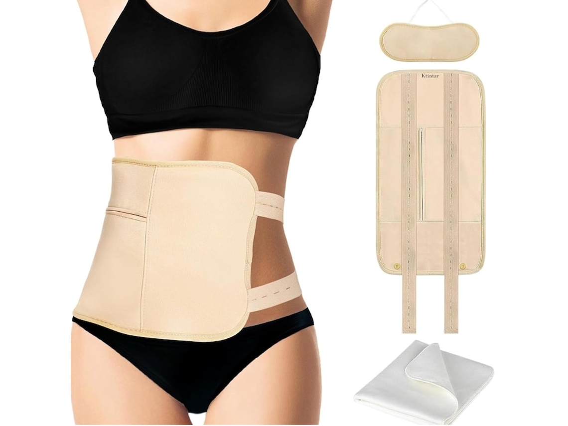 Kit 3 Peças De Cinta Abdominal Com Óleo De Rícino
