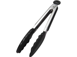 Pinças de cozinha e churrasqueira de aço inox e silicone, 27cm, antiderrapantes, fechamento automático, lavável na máquina