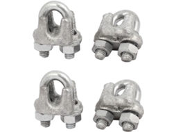 Abraçadeiras de Metal em Forma U com Largura Interna 9 Mm, Clipes para Cabos Aço, Cor Prateada, 4 CHABERLU