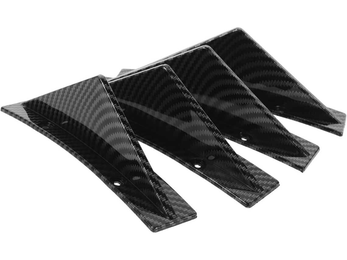 Difusor traseiro curvo de 4 peças para spoiler de para-choque de carro