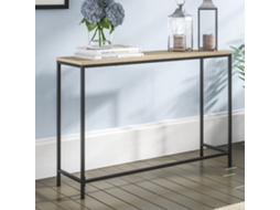 Tabela de console Kronoby metal/mdf 80 x 100 x 30 cm de carvalho e efeito preto [EN.CASA]