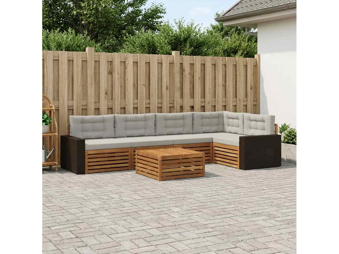 Vidaxl Conjunto De Sofás Para Exterior 6 Unid. Poliéster