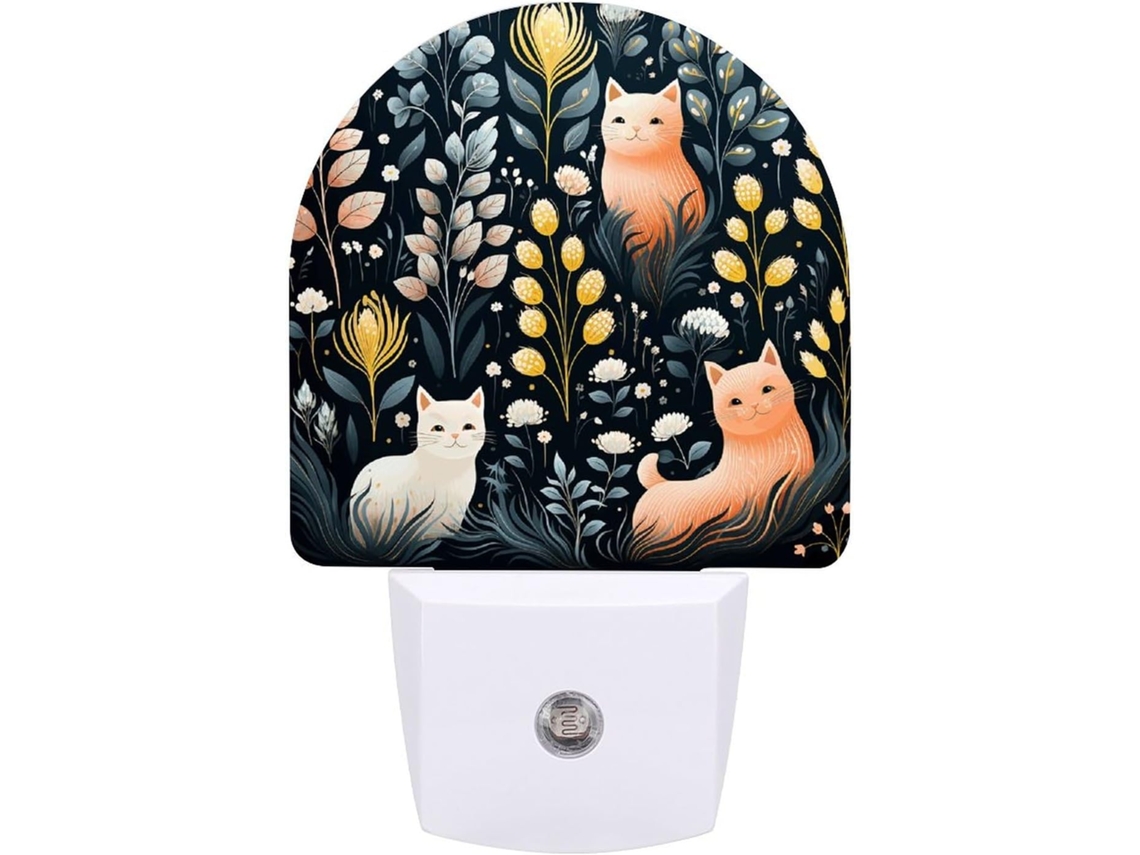 Luminária Noturna com Tema de Gato, Sensor LED, Luz Noturna Suave Branca para Banheiro, Quarto e Cozinha