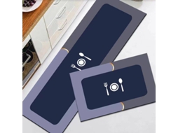 Conjunto de 2 Peças Tapete de Cozinha Modernos Antiderrapantes, Duráveis ​​e Laváveis, Roxo Escuro, 40x60cm/40x120cm DIGITALLAB