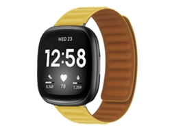 Bracelete Pulseira Magnética de Forte Conexão para Fitbit by Google Versa 2 Amarelo