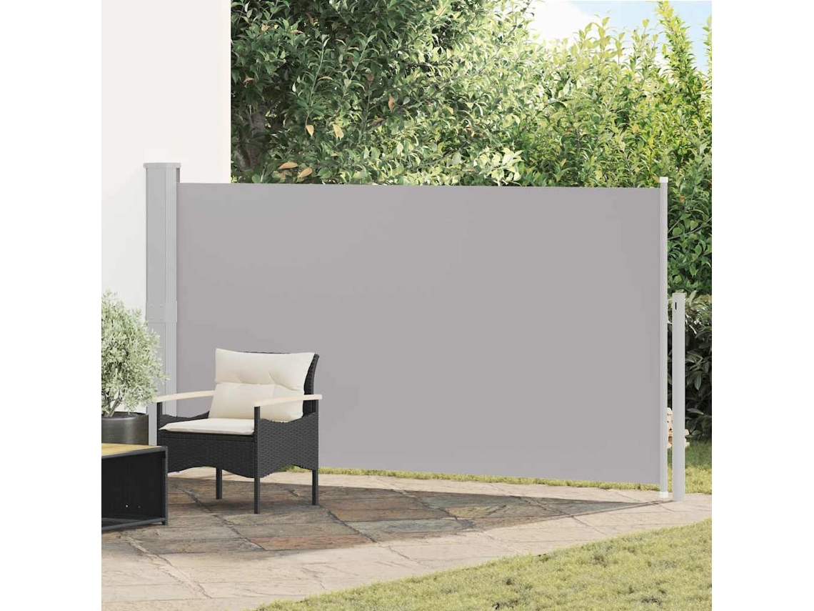 Vidaxl Toldo Lateral Retrátil Para Pátio 160x300 Cm Cinzento