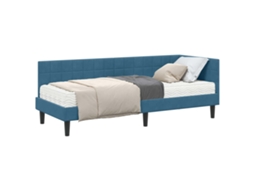 Estrutura de Cama de Canto com Colchão Manual 2 Pcs Veludo Azul MAISON EXCLUSIVE